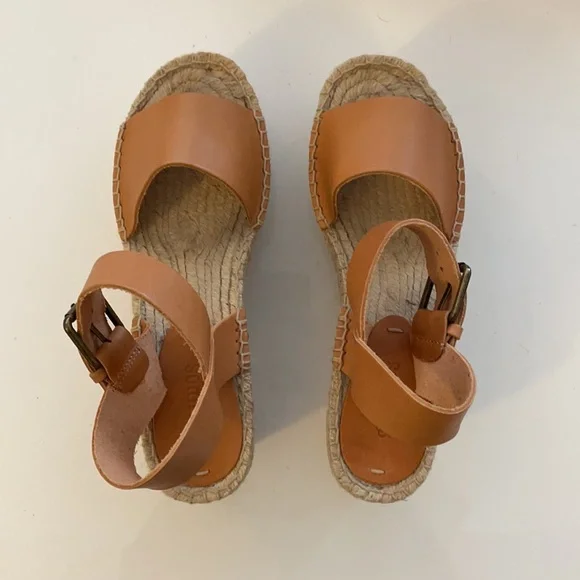 NIB Soludos Minorca High Platform Leather Wedges - Picture 5 of 12